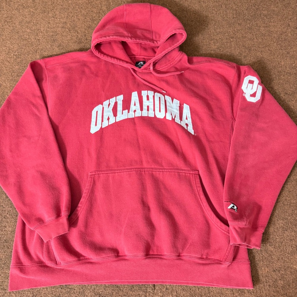 Pro Player Oklahoma Sooners Hoodie Mens 2XL Crimson Red Embroidered Pullover OU